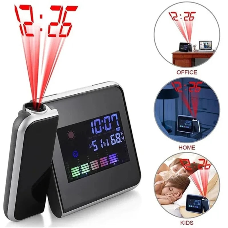 ⚡Nuevo Reloj alarma LCD con proyector 3D🔥